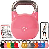 POWRX Kettlebell Kugelhantel Competition Wettkampf 4-48 kg (1x Pink 8 kg)