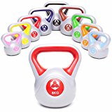 KettleBell »PowerMonster« Kugelhantel 2kg bis 20 kg / Handgewicht aus Kunststoff / High Performance Studio-Qualität ideal für Krafttraining, Functional-Training, Gymnastik und Heimtraining / 8kg / rot